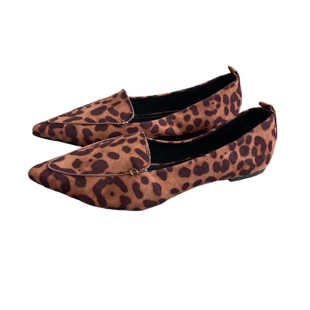 Lulus Emmy Leopard Suede Pointed Loafers Size 8.5